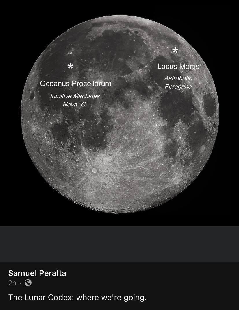 Image of the moon with the codex locations