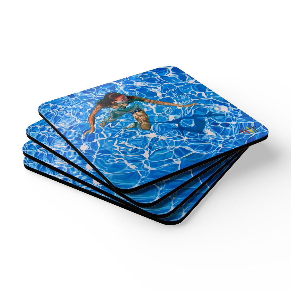"Danielle, Treading" Corkwood Coaster Set