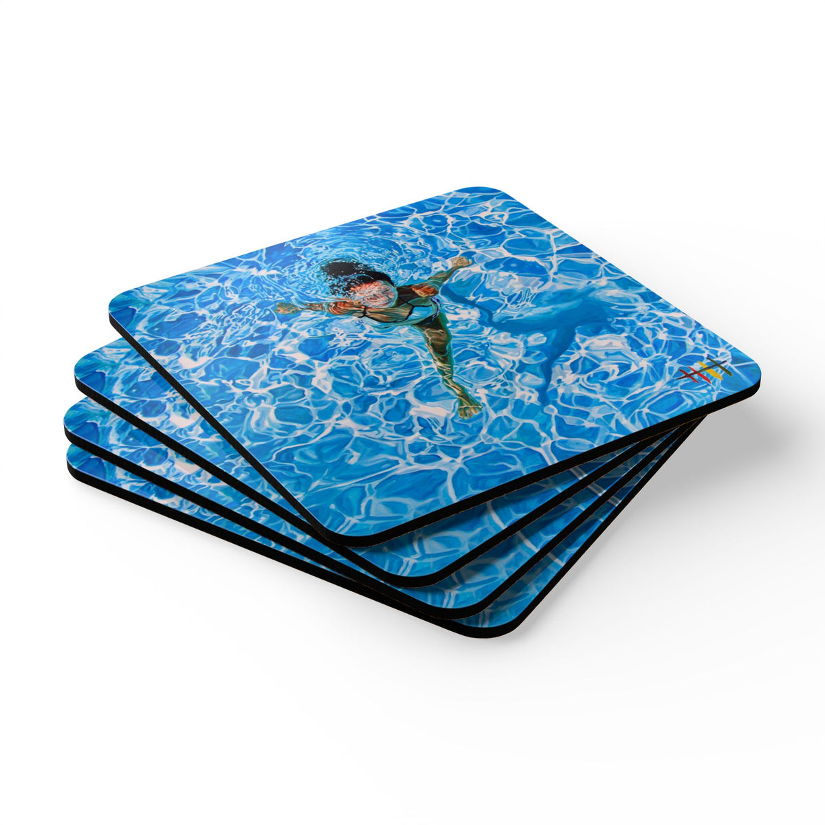 "Danielle, Rising" Corkwood Coaster Set